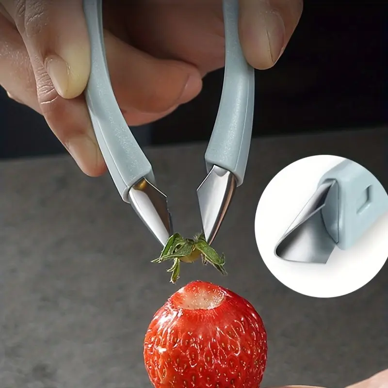 Stainless Steel Pineapple Strawberry Pitter Tool, Ergonomic Handle, Durable Fruit Prep Tool, Sharp Precision Tip, Non-Slip Grip