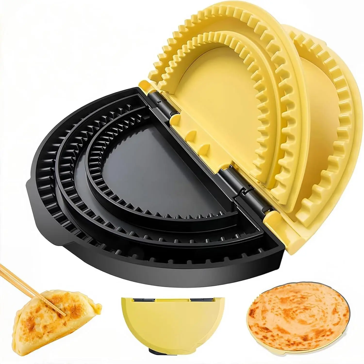 3-in-1 Tortilla Sealer & Crimper, Multifunctional Empanada Maker Press, Adjustable Size for 6" 8" 10" Crust, BPA-Free Tortilla Press for Tacos, Burritos, Sandwiches, Pies & Pastries