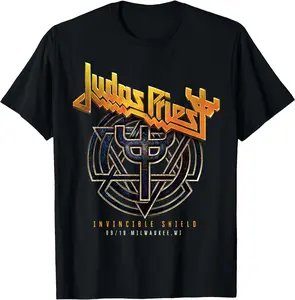 Judas Tee, Pop Rock Hiphop Tee, Priest Invincible Shield 2024 Milwaukee TShirt 45729 5275