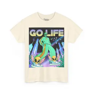 Alien Superstar 'Go Life' Graphic Tee | Galactic City Mint Tracksuit