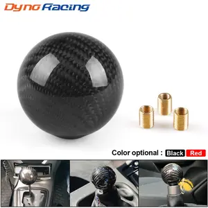 Carbon Fiber Universal Car Gear Shift Knob Shifter Lever Round Ball Shape No Number Style for Car Switch Shifter Is M12*1.25,m10*1.5,m10*1.25,m8*1.25, for Automatic Shift Knob Interchangeable Knob