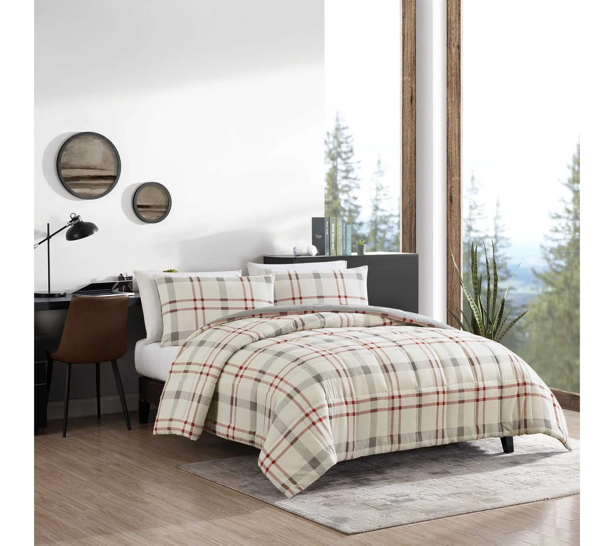 Eddie Bauer Portage Bay Red Cotton King Comforter Set