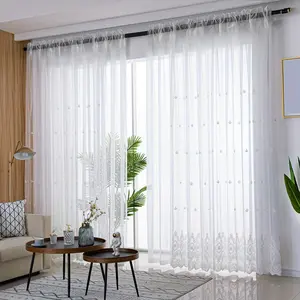Solid Color Lace Curtain, 1 Count Modern Simple Window Curtain, Window Drapes for Home Living Room Bedroom Decor, Home Decoration Curtain, Curtains and Nettings