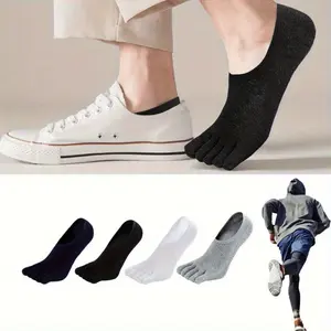 4 Pairs Men Toe Socks, Cotton Five Finger Socks Athletic Toe Socks for Running