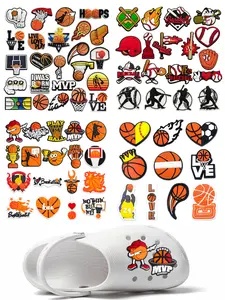 Basketball Series Shoe Charms For Bubble Slides Clogs Sandals Crocs,PVC Shoe Decorations Accessories Buckle For Christmas Birthday Gifts