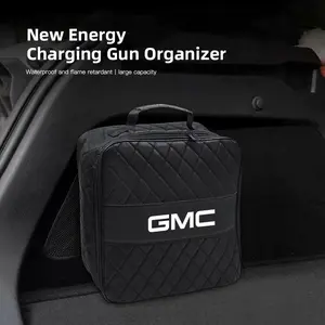 Car Charging Gun Leather Bag Storage Box Auto Accessories For GMC Terrain Sierra Canyon Yukon Acadia Savana Denali AT4 Granite