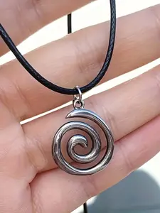 Unisex Hip-Hop Style Charm Necklace, Irregular Swirl Pendant Design, Fashionable Minimalist Jewelry Gift for Valentine's Day & Christmas