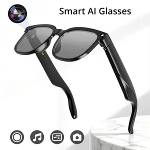 Turbosun M02S Everyday Smart Tech Multifunctional BT Wireless Audio Glasses 8MP Photochromic & Anti-Blue Light Lenses Intelligent Voice Assistant Wearable Camera Eyeglasses