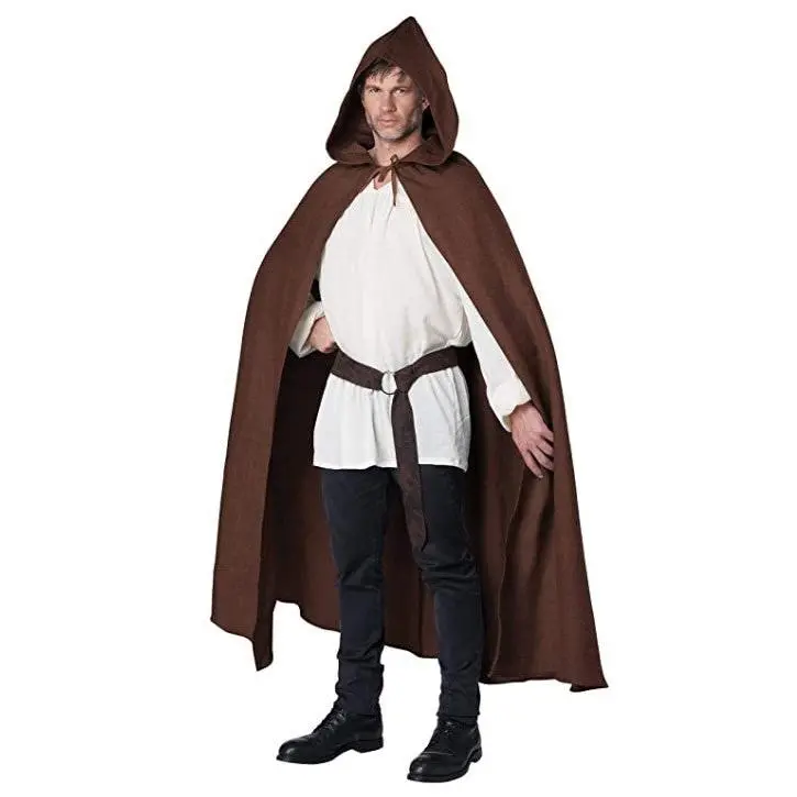 Hooded Cloak - Brown - Medieval - Renaissance - Costume - Adult - Unisex