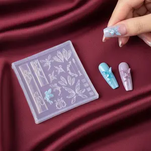 3D Fairy Nail Art Silicone Molds, Elf Wing, Dancing Fairy, Bow Arrow, Lyre Nail Moulds, Fairycore Style, Easy Demold, Reusable, DIY Manicure, Handmade Nail Art