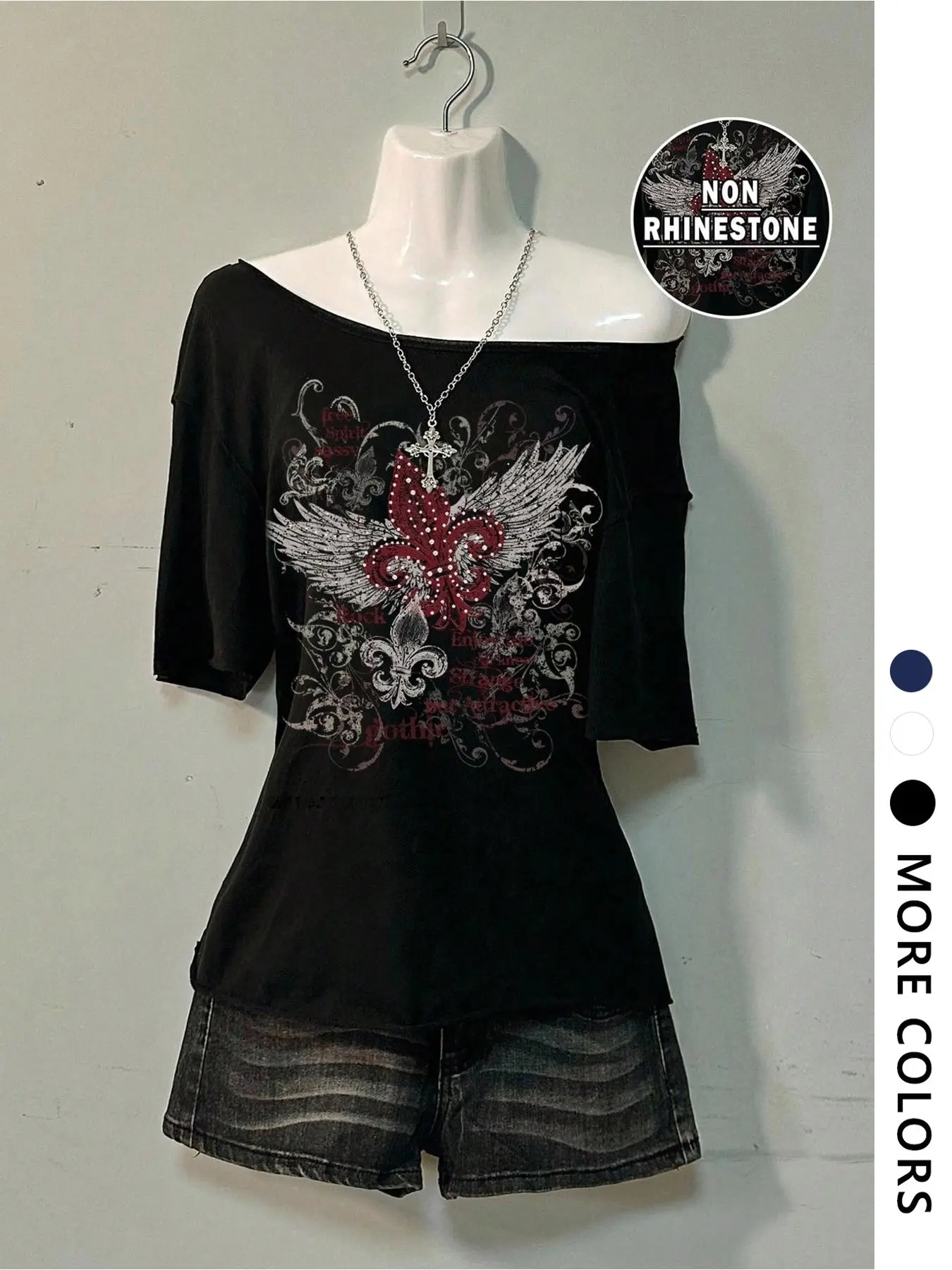 Casual Vintage Oversized Drop Shoulder Women's T-Shirt Summer Womenswear, Perfect for Y2K, Punk and Streetwear Style, Fitted Graphic Tee for Trendy Looks, Bold Graphic Tee