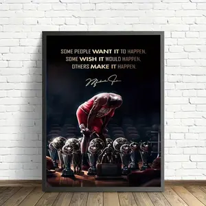 Michael Jordan GOAT Basketball Player Poster, Sport Star Wall Art (Frame Not Included) (No Frame)