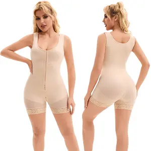 NONWE Women's Seamless Shapewear Bodysuit | High Waist Tummy Support, Fajas Colombianas Compression Shaper with Front Zipper and Open Gusset