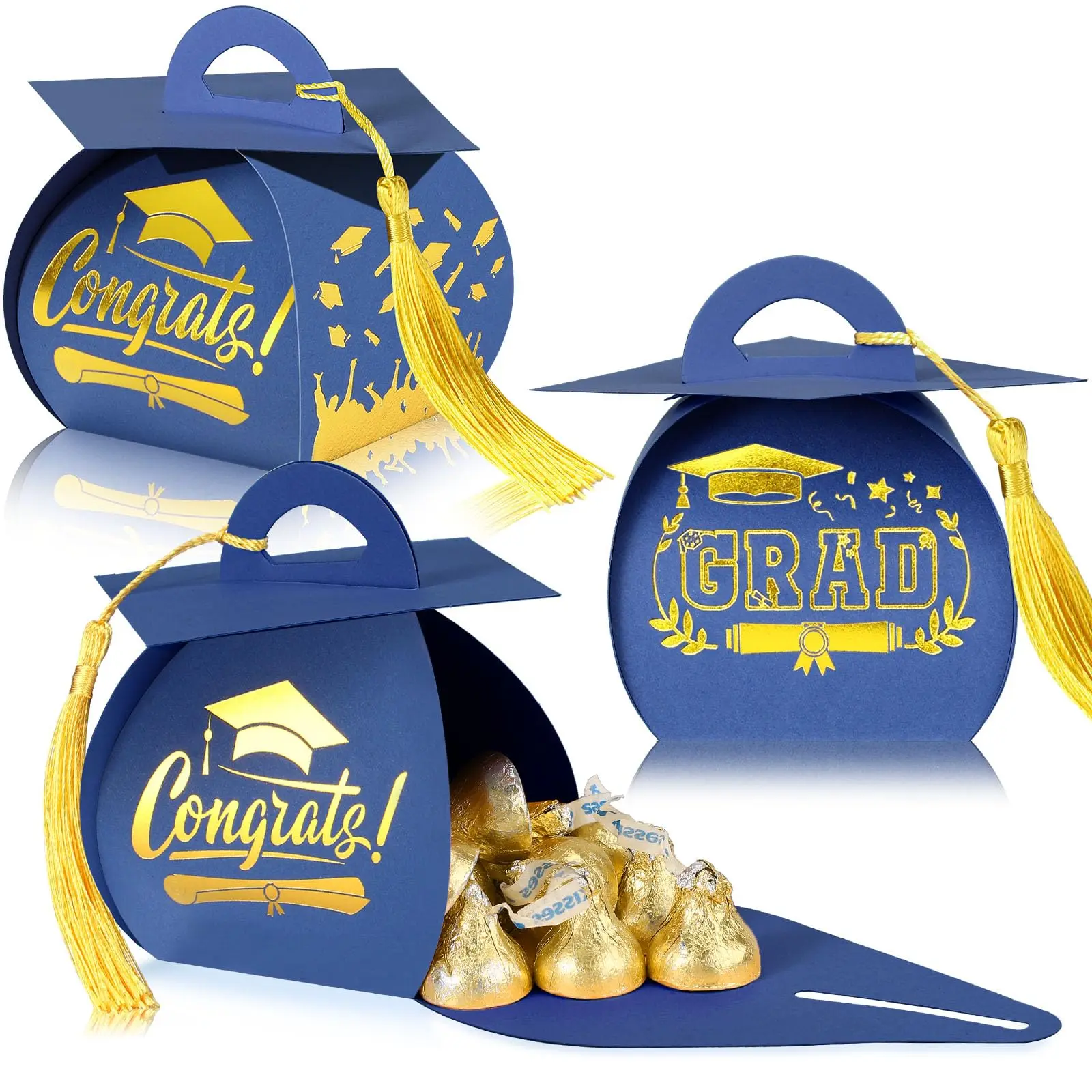 Royal Blue+Gold+Gold Tassel