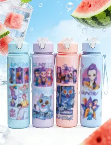 Cute Cartoon K-Pop Ghost Water Bottle, Cartoon, Portable, Leak-Proof, School Water bottle, Sports Water Bottle, Travel Cup, Leakproof Tumbler, Birthday Gift