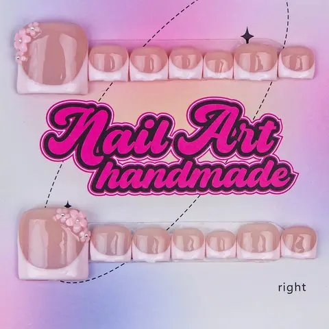 Delicate thing Y2K hand-made press-on toenails four sizes to choose from (XS/S/M/L) Suitable for beach vacations and sandy beaches Handmade Nails Nail Set Nail Art Supply Fake Toenails Pressed On Nails Nail Art Products