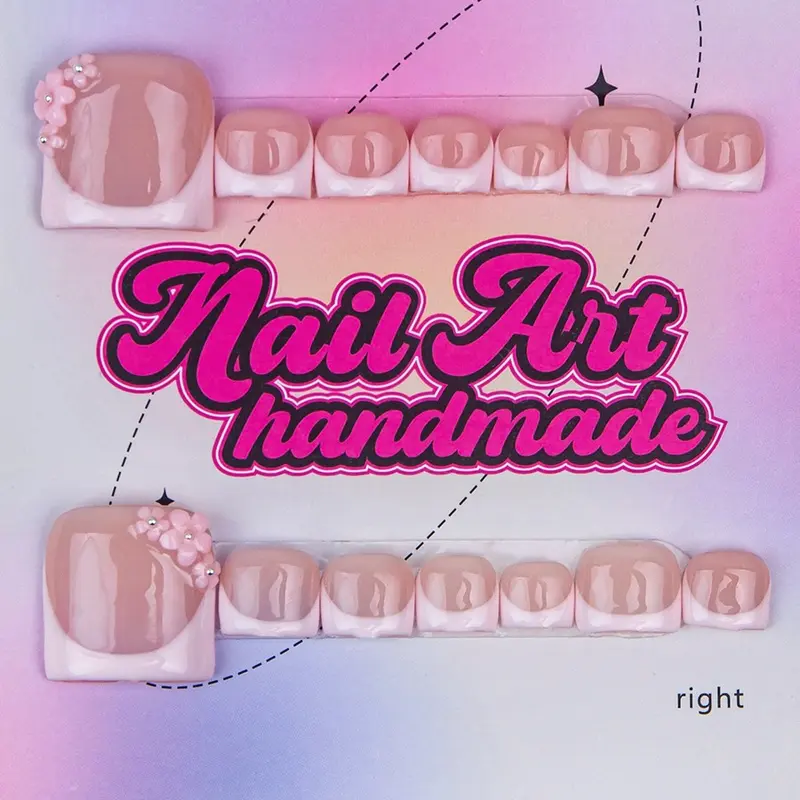 Delicate thing Y2K hand-made press-on toenails four sizes to choose from (XS/S/M/L) Suitable for beach vacations and sandy beaches Handmade Nails Nail Set Nail Art Supply Fake Toenails Pressed On Nails Nail Art Products