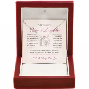 Stepdaughter Necklace Inspirational Jewelry Featuring Family By Heart And Loved More Than You Know Quotes Ideal For Special Occasions