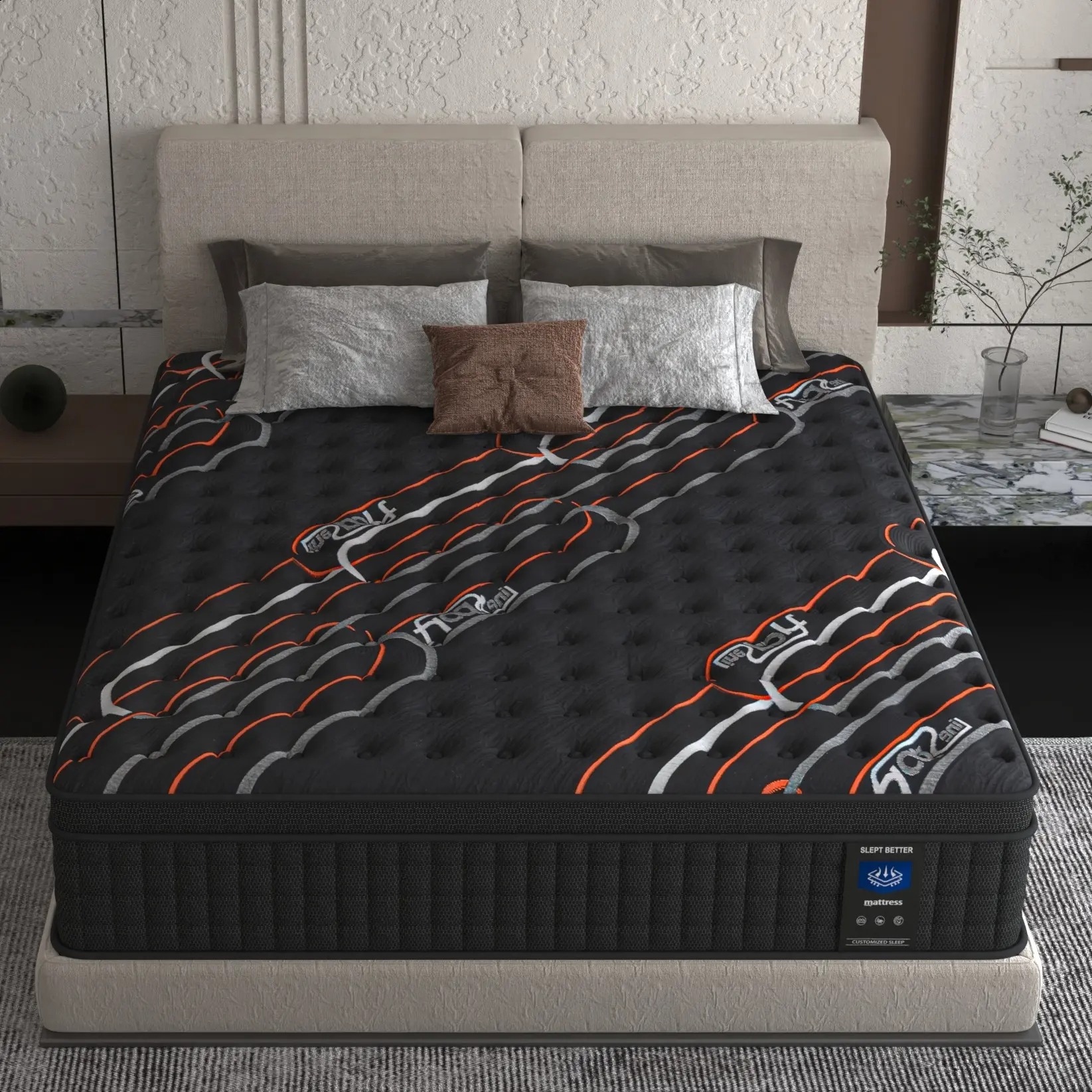 Cooling Premium Bed Mattress with Motion Isolation, Memory Foam, Pressure Relief, Balanced Softness, Adjustable Firmness – 10/12/14 in Boxed Mattress for All Sleep Styles, Easy Setup [MRH]