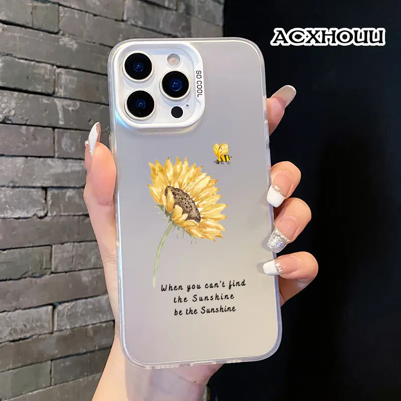 1.2mm Soft TPU Smartphone Case Accessory - Silicone-Infused Durable Shockproof Tech Accessory with Camera Protector, Stylish Sunflower & Sunshine Quote Design for iPhone 17,16,16 Pro Max,16 Pro,15,15 Pro,14,13,12,11, Accessories