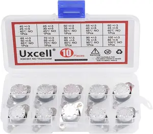 10pcs NO KSD301 Thermostat 40-100°C(104-212°F) Temperature Thermal Control Switch 40 45 50 55 60 65 70 80 90 100°C Normally Open Assortment Kit