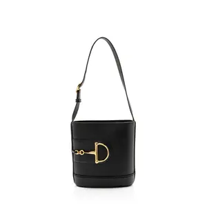 Pre-owned GUCCI Calfskin Shoulder Bags Horsebit 73 Small Bucket Bag