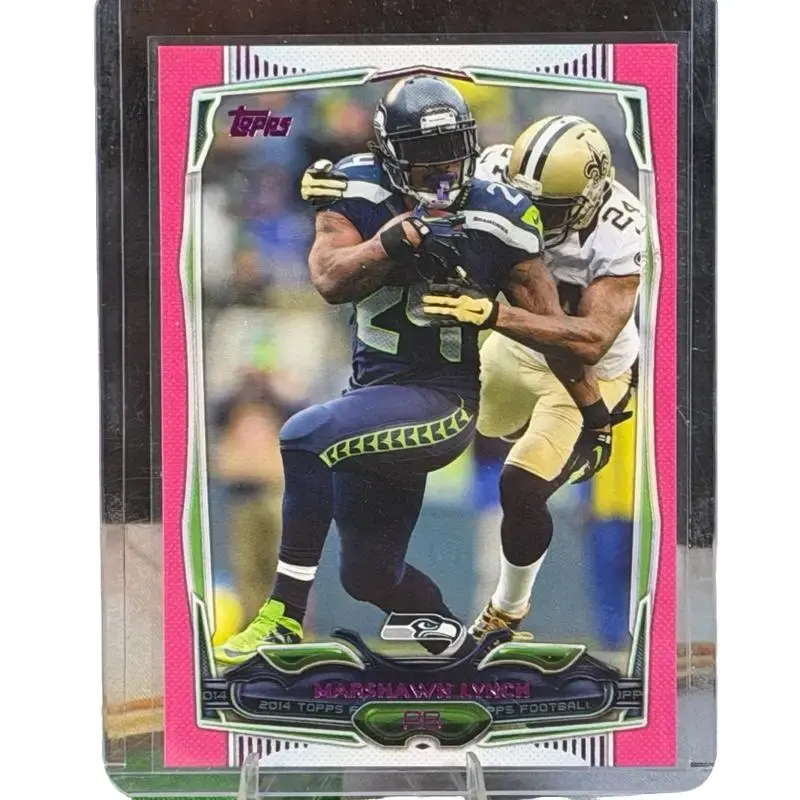 Topps 2014 Series Football Single Trading Card #255 - Marshawn Lynch Pink Limited Edition #/499 - Seattle Seahawks Iconic Uniform Design - Rare Collectible for Fans, Topps Series