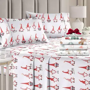 CGK Holiday 4-Piece Sheet Set – Soft Microfiber Bedding, Deep Pocket Wrinkle-Free Festive Christmas Sheets, Trees, Candy Canes, Reindeers CGK Holiday 4-Piece Sheet Set – Soft Microfiber Bedding, Deep Pocket Wrinkle-Free Festive Christmas Sheets, Trees, Candy Canes, Reindeers
