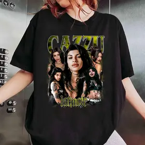 Singer Cazzu Latinaje Vintage Prited T Shirt Men's Women Harajuku Fashion Cotton Short Sleeve T-shirt, Full Colors, For Men, For Women