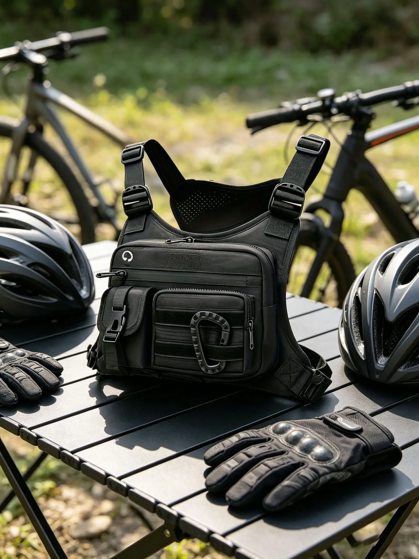 Lightweight Outdoor Sports Vest Chest Pack, Adjustable Trail Running Sling Bag with Secure Fit, Breathable Hands-Free Organizer for Men & Women, Great for Travel & Workouts
