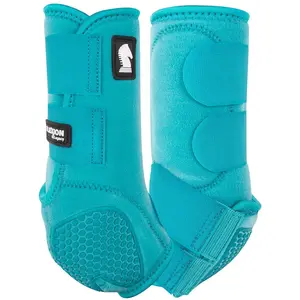 Classic Equine Flexion SMB Sport Boots by Legacy - Cradle Fetlock System & Perforated Neoprene Horse Leg Protection Aqua / Large / Front