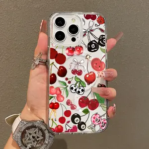 Soft Girl Magnetic Case for iPhone11/12/13/14/15/16/17/promax, Cherry Collage Lightweight, Drop-Proof, MagSafe Compatible | Perfect for Teen Girls