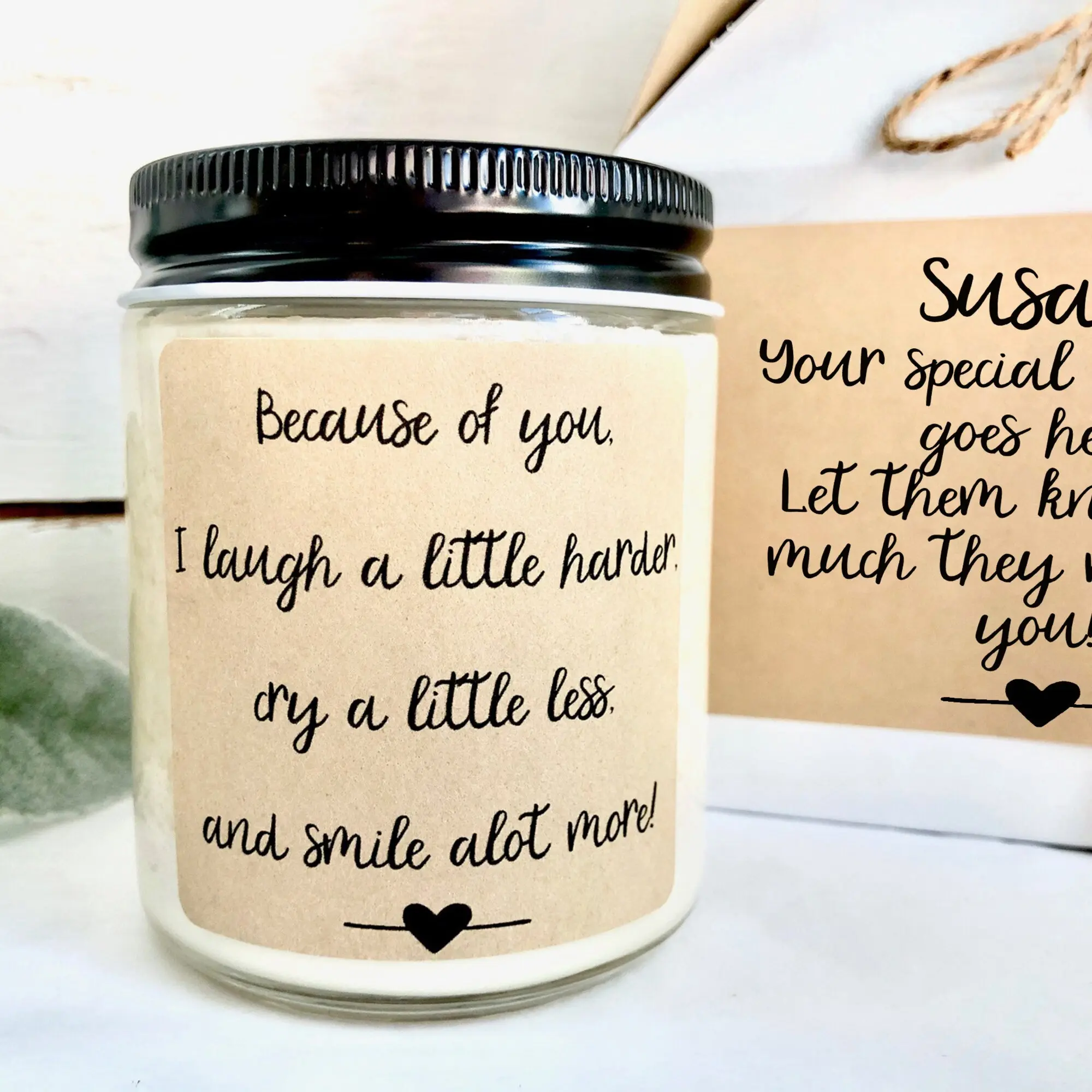 Best Friend Gift, Friendship Candle, Birthday Gift Friend, Personalized Candle, Send a Gift Friend, BFF Gift Box, Soy Candle Decor Glass