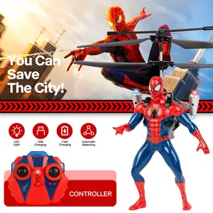 MARVEL Officially Licensed Avengers IR RC Helicopter 2CH - Spider-Man Edition with LED Lights & Gyro Stabilization for Kids Ages 6+ Remote Control Airplane