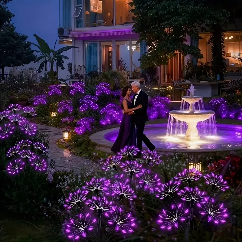 New for Spring 2026 1 Pack Outdoor Solar Firework Lights, Solar Outside Lights, IP65 Waterproof-2 Modes Switching, Suitable for Patio, Yard, Path, Garden, Christmas, Valentine's Day, Halloween Party Decoration