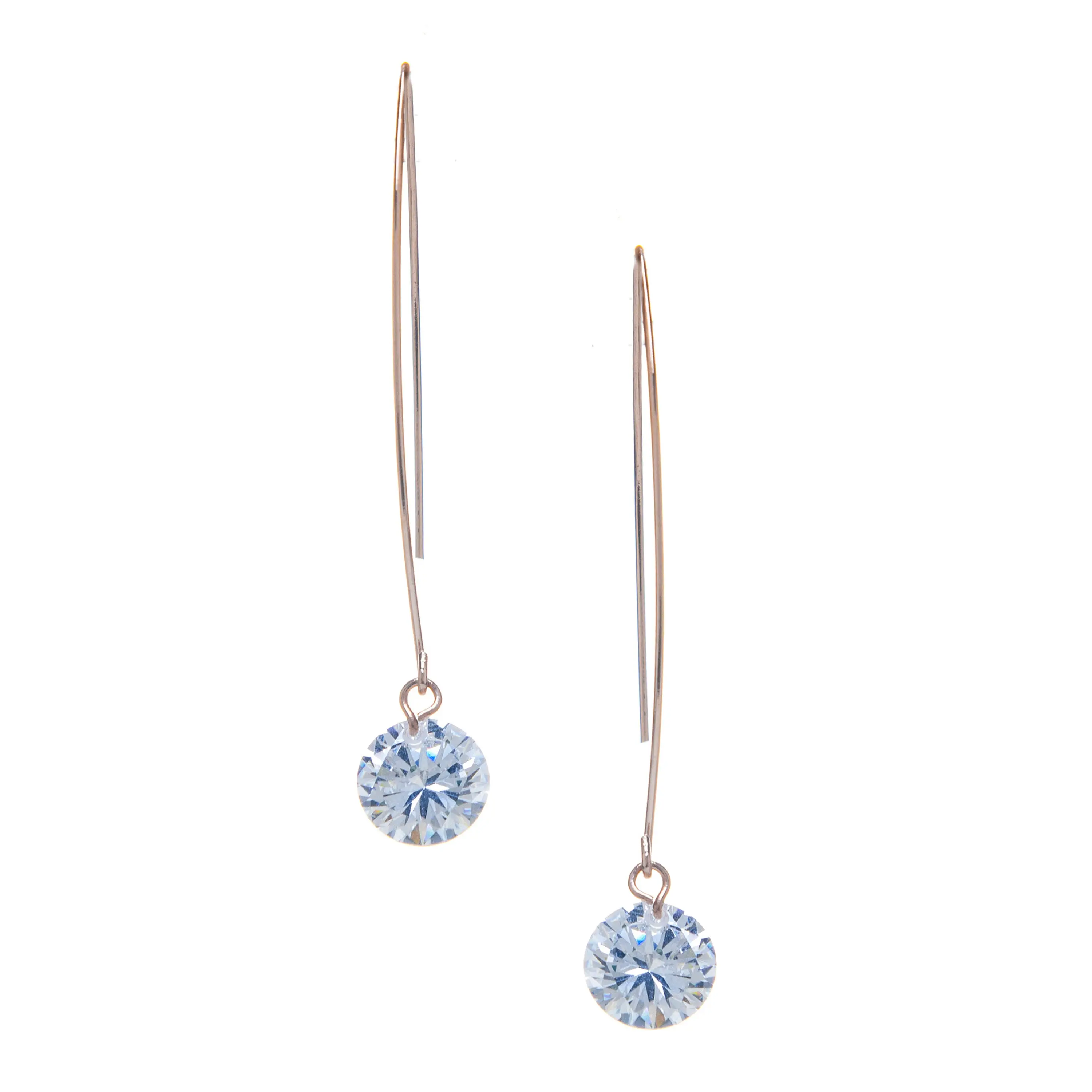 Rose Gold Simulated Diamond Drop Earrings