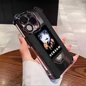 NganGee Retro VHS Tape Phone Case - Chucky, Scream & Michael Myers Halloween Design - 4-Corner Shockproof, HD for iPhone 11,12,13,14,15,16,17 #YGSJDWSJ34