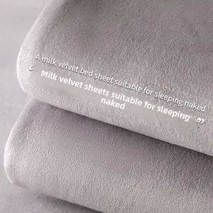 1pc Milk Velvet Bed Sheet Set, Winter Thickened Flannel Coral Fleece, Single Size No Comforter No Pillowcase, Cozy and Warm, Soft Bedding Sheet