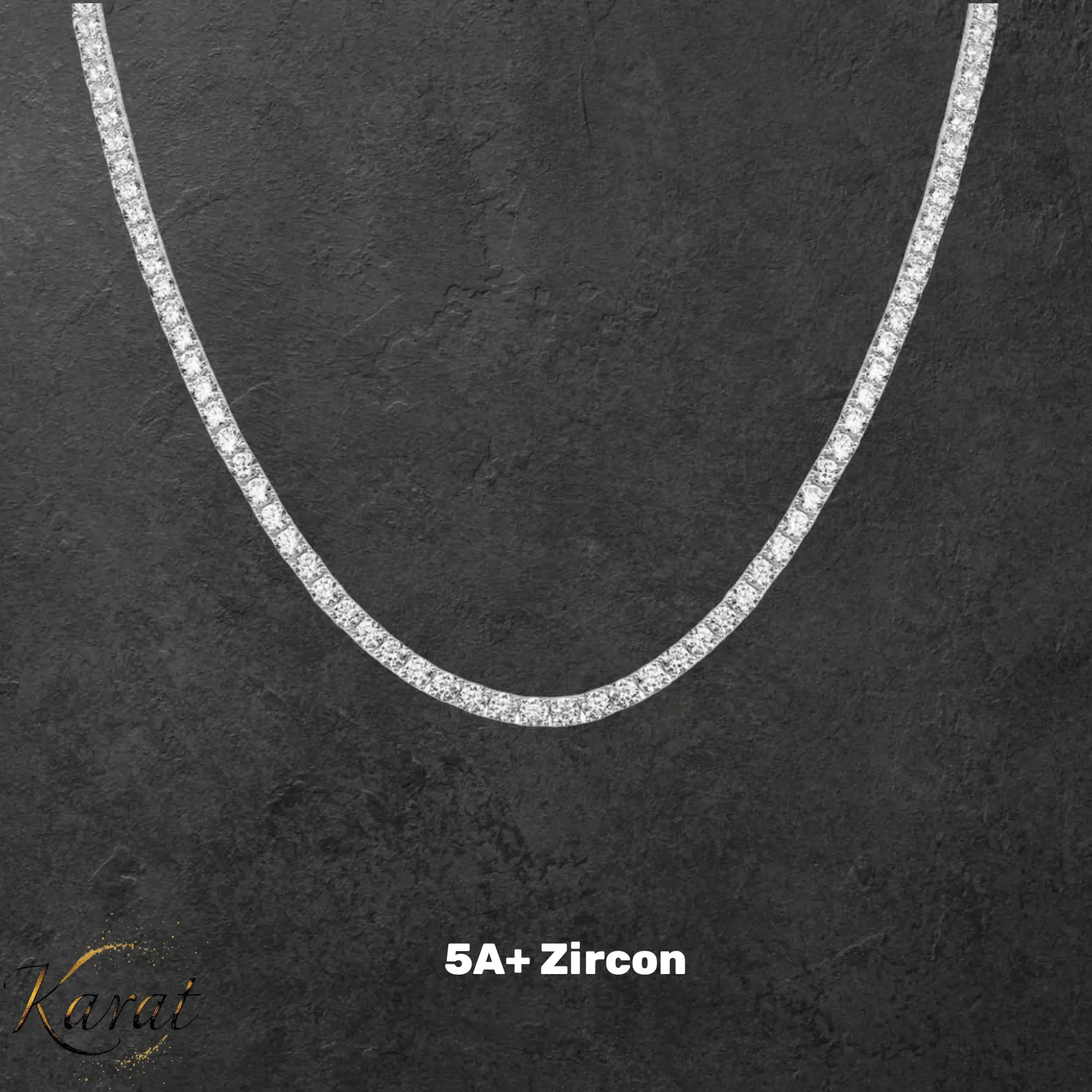 Elegant Tennis Chain Necklace with 3mm/5mm Simulated Diamonds - Long Gold-Plated Unisex Jewelry, Affordable Fashion, Simulated Gems, Elegant Necklace, Accessory Necklace