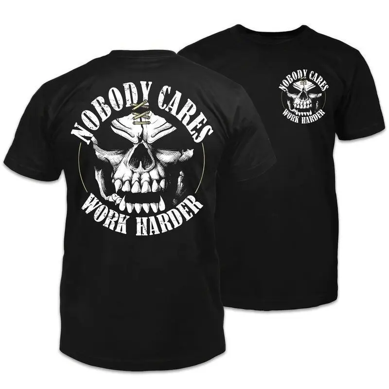 Men's Graphic T-Shirt with 2-Sided Skull Print, Casual Round Neck Top in 100% Soft Cotton Fabric, Lightweight & Seamless, Tshirt