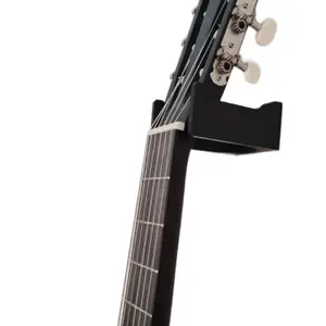 Guitar Wall Mount Holder - Black, Sleek, Strong, Stylish Look Design for Easy Display and Storage