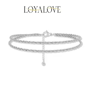 Loyalove 14K Gold Planted Sterling Silver Ankle Bracelets for Women Dainty Waterproof Anklet  Adjustable Anklet Set Stackable Beach Summer Jewelry Gift outdoorfun