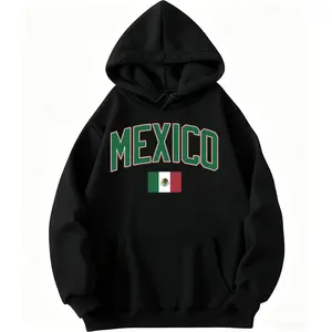 Siesta Pride Long Sleeve Hoodie – 100% Mexico Flag Vintage Mexican Sweatshirt