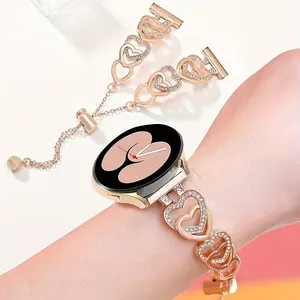 Premium Metal Heart Strap for Apple Watch 38-49mm, Unisex Bracelet Band for Iwatch Ultra 3 & Se, Compatible with Samsung/garmin/huawei