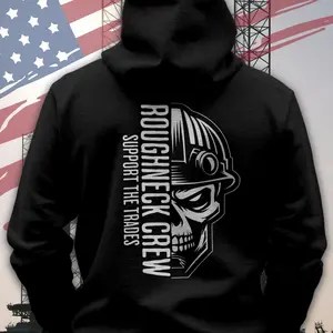 Roughneck Crew Independent SS4500 Hoodie, Support the Trades Pullover Oil Rig Blue Collar Oilfield Shirt Oil Gas Rig Worker Roughneck Hoodie