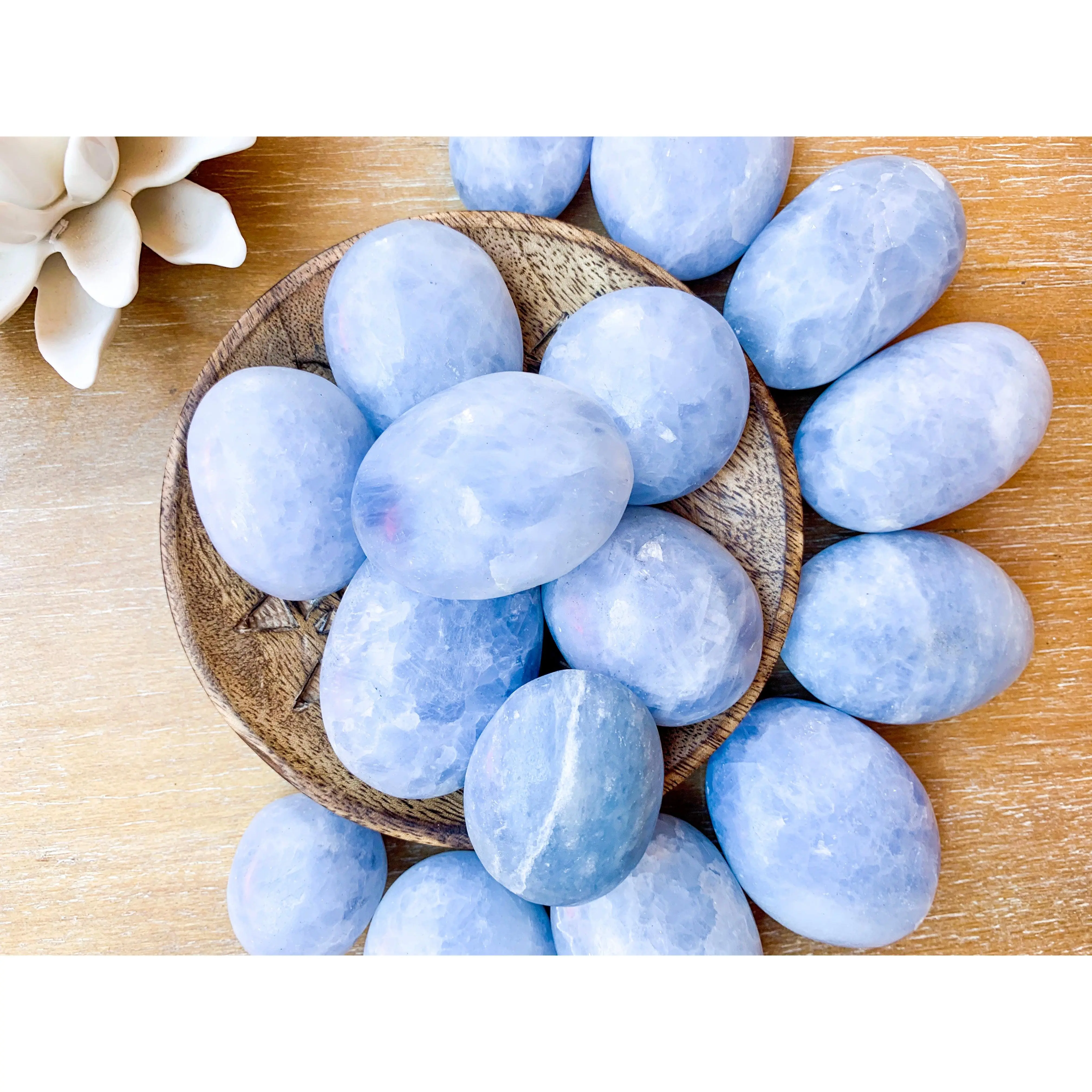 Blue Calcite Palm Stone Blue Calcite Palm Stone