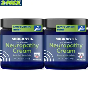 2-PACK Migrastil Neuropathy Cream - Soothing Cream for Feet, Legs, Hands, Etc. Aloe Shea Butter Gentle Clove Moisturizing Body Care Daily