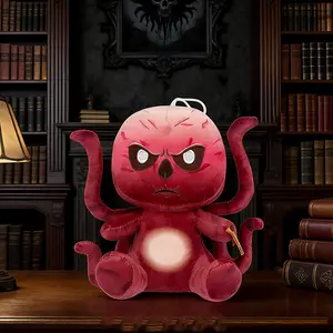 Plush Piranha Flower Doll Game Peripheral, Cthulhu Style Octopus Plush Doll Dark Funny Cartoon Doll Retro Cult Style Plush Doll Unique Desktop Decoration Niche Collection Ornaments Halloween Gift Birthday Surprise for Friends