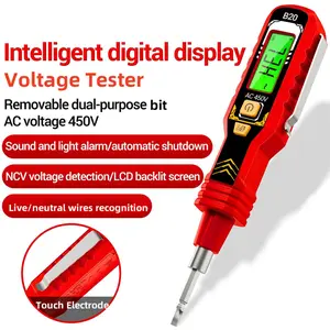 Non-Contact Voltage Tester with LCD Display AC 450V NCV Detection Continuity Testing Audible Visual Alarms LED Light