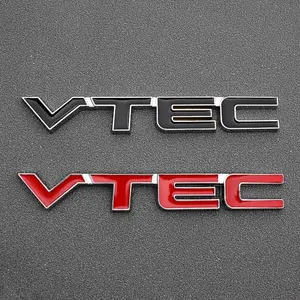 3D VTEC Logo Metal Car Interior Decoration Decals Emblem Sticker Decoration Accessories Car Universal
